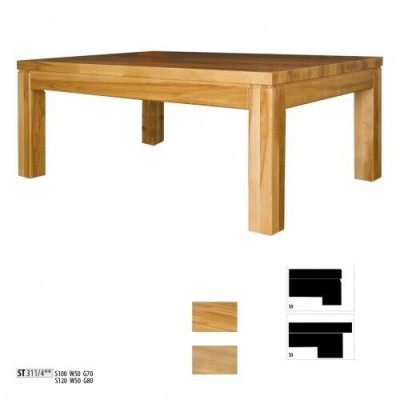 Přistýlka Stůl Konferenční stůl Skutečné dřevo Masivní nábytek Dub 100x70cm Nový Stoly