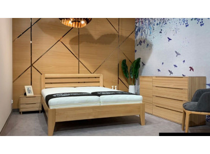 Ložnice Dřevěná postel Skutečné dřevo Postel Hotel 180x200 Styl Masivní nábytek Postele