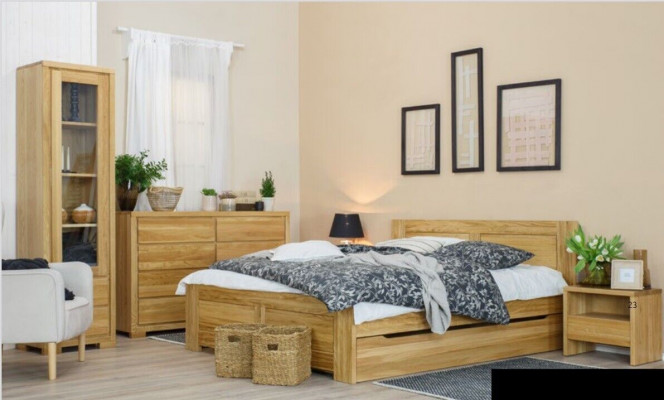 Ložnice Dřevěná postel Skutečné dřevo Postel Postele Hotel 180x200 cm Styl Masivní nábytek