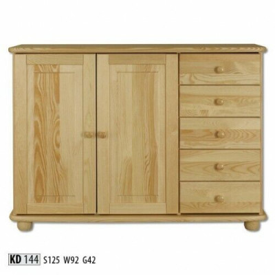 Masivní komoda Sideboard nábytek Komody Dřevěné skříně Nový nátěr Skříň