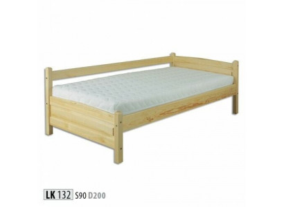 Masivní postel z borovicového dřeva, lůžko 90x200, rámování postele z masivu, nová ruční práce, lůžko pro hosty.