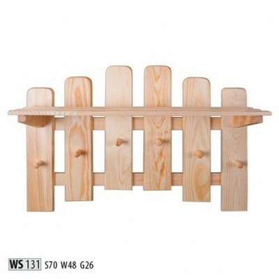 Garderobní panely Stěnová garderóba 6 háčků 70x48 cm Chodba Garderóba masiv borovice