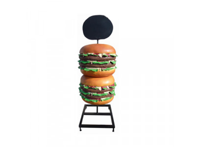 Socha Doppel Cheeseburger hamburger Podstavec Dekorativní figurka Socha