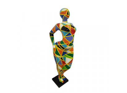 Design Figur Abstrakte PVC Skulptur Statuen Figuren Dekoration 130cm Deko Silber  Design sochy Abstraktní PVC socha Sochy Figurky Dekorace 130cm Dekorace Stříbrná