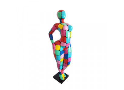 Abstraktní figurína Socha Barevně malované sochy Sochy 130cm XXL socha Plast