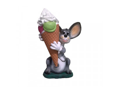 Socha zmrzliny Figurka Postava Eisman Nápoj Králík Gastronomie Sochy 131cm Nové