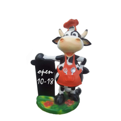 Moderní figura krávy hovězího masa socha soch vyrobených z plastu dekorace tele 55 cm
