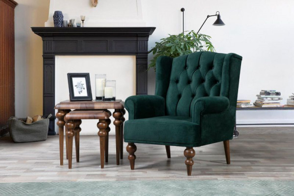 Klasická sedací souprava 3místná + stolička Chesterfield designový nábytek