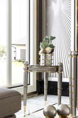 Beistelltisch Šedý Design Elegantní Krásný Obývací pokoj Moderní Luxusní Stoly