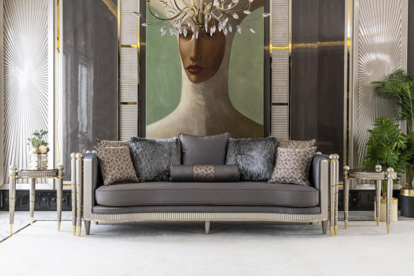 Beistelltisch Šedý Design Elegantní Krásný Obývací pokoj Moderní Luxusní Stoly