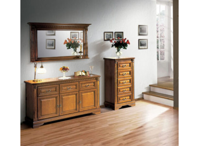 Komoda 160 cm s postarším stylím se zrcadlem nábytkem Komody Sideboard Dřevo.