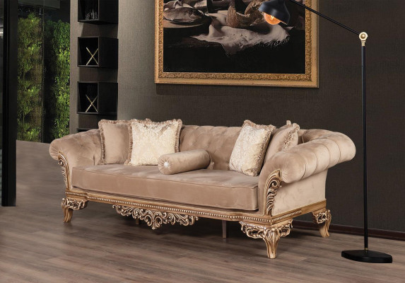 Designer Sofa Světlý potah 3místný + Konferenční stolek Nový model do obývacího pokoje