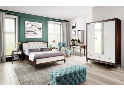 Kompletní ložnice set 4 dílný design postel + 2x noční stolek + skříň