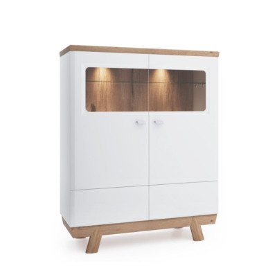 Obývací pokoj sada stěna se střešními skříňkami Vitrína Regál Design Hotel Nábytek Nový