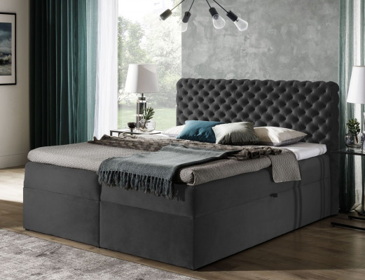 Chesterfield boxspring postel ložnice nábytek postele king size samet hotel nový