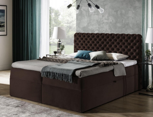 Chesterfield boxspring postel ložnice nábytek postele king size samet hotel nový