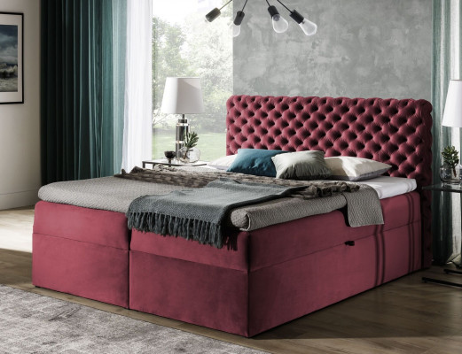 Chesterfield boxspring postel ložnice nábytek postele king size samet hotel nový