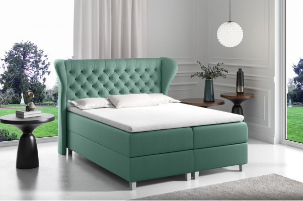 Postel Chesterfield boxspring nábytek postele king size samet hotel nový ložnice