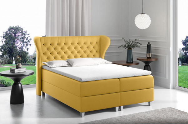Postel Chesterfield boxspring nábytek postele king size samet hotel nový ložnice