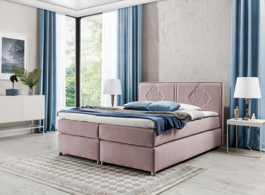 Boxspring postel ložnice postele polstrování design dvoulůžkový hotel luxus 200x200 nový
