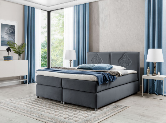 Boxspring postel ložnice postele polstrování design dvoulůžkový hotel luxus 200x200 nový