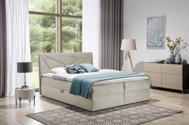 Manželská postel s úložným prostorem Boxspring manželská postel Postel Postele s polštáři 180 cm