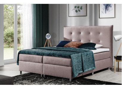 Postel Boxspring postel Manželská postel Polyesterová látka Rám postele 180x200 Nábytek