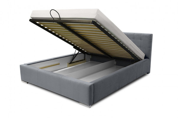 Rámování postele Manželská postel Moderní manželská postel Šedá postel Polštářová postel Šedá Ložnice 160 cm