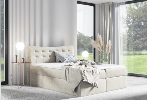 Postel Úložný box Boxspringová postel Ložnice Potah Design Dvojitá Hotelová 180x200