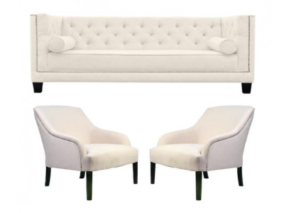 Bílá Chesterfield židle xxl Big Textil Stoff Couches Kreative Möbel Neu Sofas