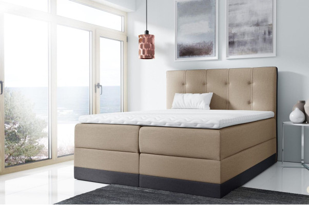 Manželská postel Růžová polstrovaná postel Postele Boxspring Postel Dvojlůžko s matrací Nové