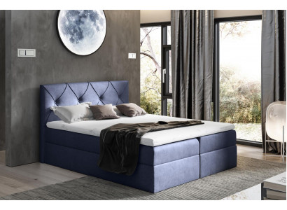 Moderní postel Ložnice postel 200x200 Boxspring lůžko Textil Design Dvojpostel