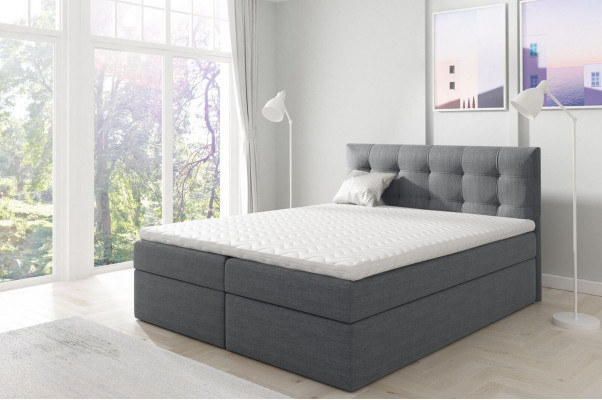 Postel s výsuvným úložným prostorem manželská postel boxspring manželská postel dvoulůžko postele polstrovaná postel bílá nová