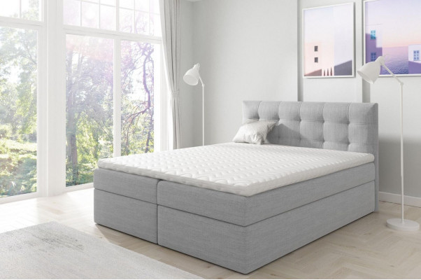 Postel s výsuvným úložným prostorem manželská postel boxspring manželská postel dvoulůžko postele polstrovaná postel bílá nová