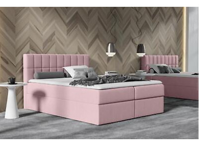 Růžová postel Závěsná postel Textil Moderní design se dvěma lůžky v hotelu s úložným prostorem