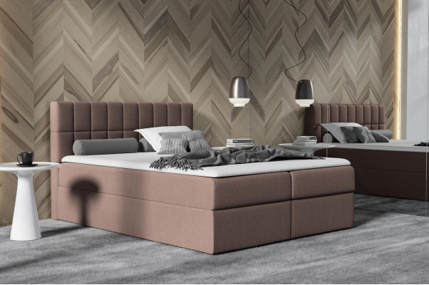 Růžová postel Závěsná postel Textil Moderní design se dvěma lůžky v hotelu s úložným prostorem