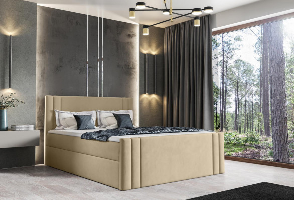 Postel Ložnice Postele Potah Design Dvojitý Luxus 180x200 Pružinová matrace Nová