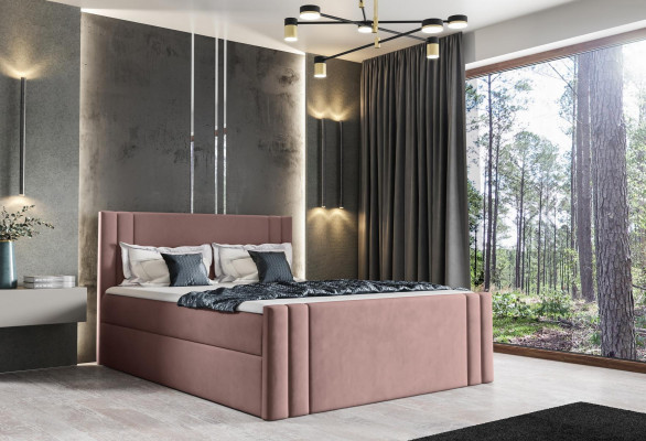 Postel Ložnice Postele Potah Design Dvojitý Luxus 180x200 Pružinová matrace Nová
