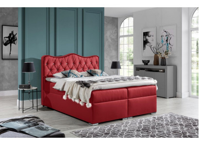 Manželská postel Boxspring s úložným prostorem Červená Nová