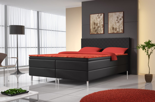 Polštářová postel Postele Postele Polštář umělá kůže Designérský hotel Dvojitý Luxus Design.