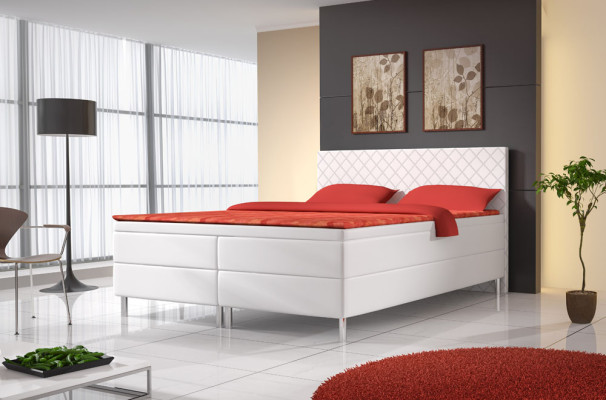 Polštářová postel Postele Postele Polštář umělá kůže Designérský hotel Dvojitý Luxus Design.