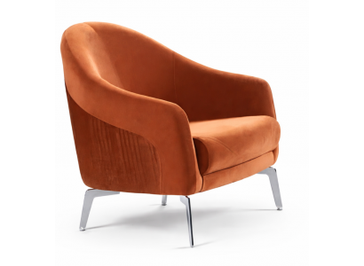 Design Sofa Křeslo Pohovka Čalouněný 1-sedadlový textilní křeslo nově v hnědé barvě.