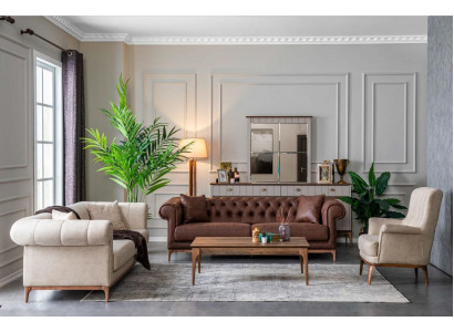 Nalezený překlad: Polstrovaný nábytek do obývacího pokoje, sedací souprava, čalouněná souprava, 3dílná látková pohovka.