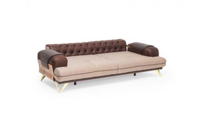 Třísedák hnědý Chesterfield pohovka nábytek čalounění zařízení pohovky