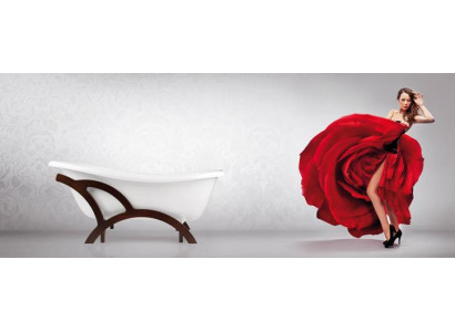 Exkluzivní vana bílá, volně stojící akrylátová vana, design.