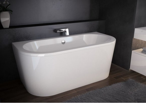 Obdélníková designová kulatá bílá moderní vana.