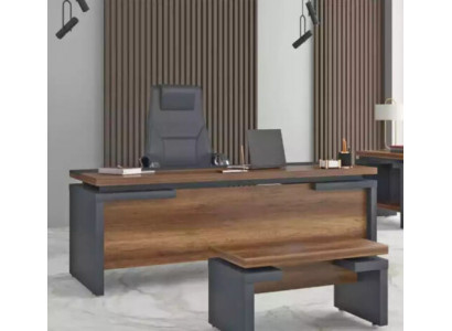 Hnědý šedý psací stůl 220x90 cm Luxus stůl ředitelský stůl kancelář