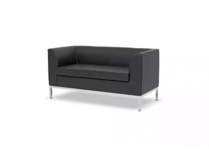 Pracovna Dvousedák Černá textilní sedačka Kancelářský nábytek Sofa