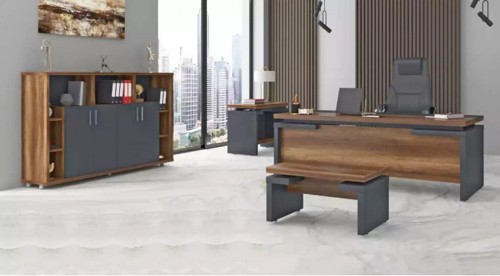 Kancelářská sada Nábytek do pracovny Kompletní set Psací stůl Skříň na složky