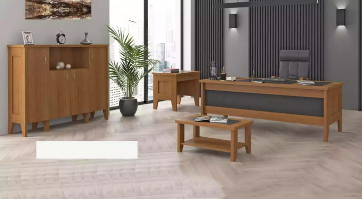 Kompletní kancelářský stůl se stůlkem a skříní 4 kousky.